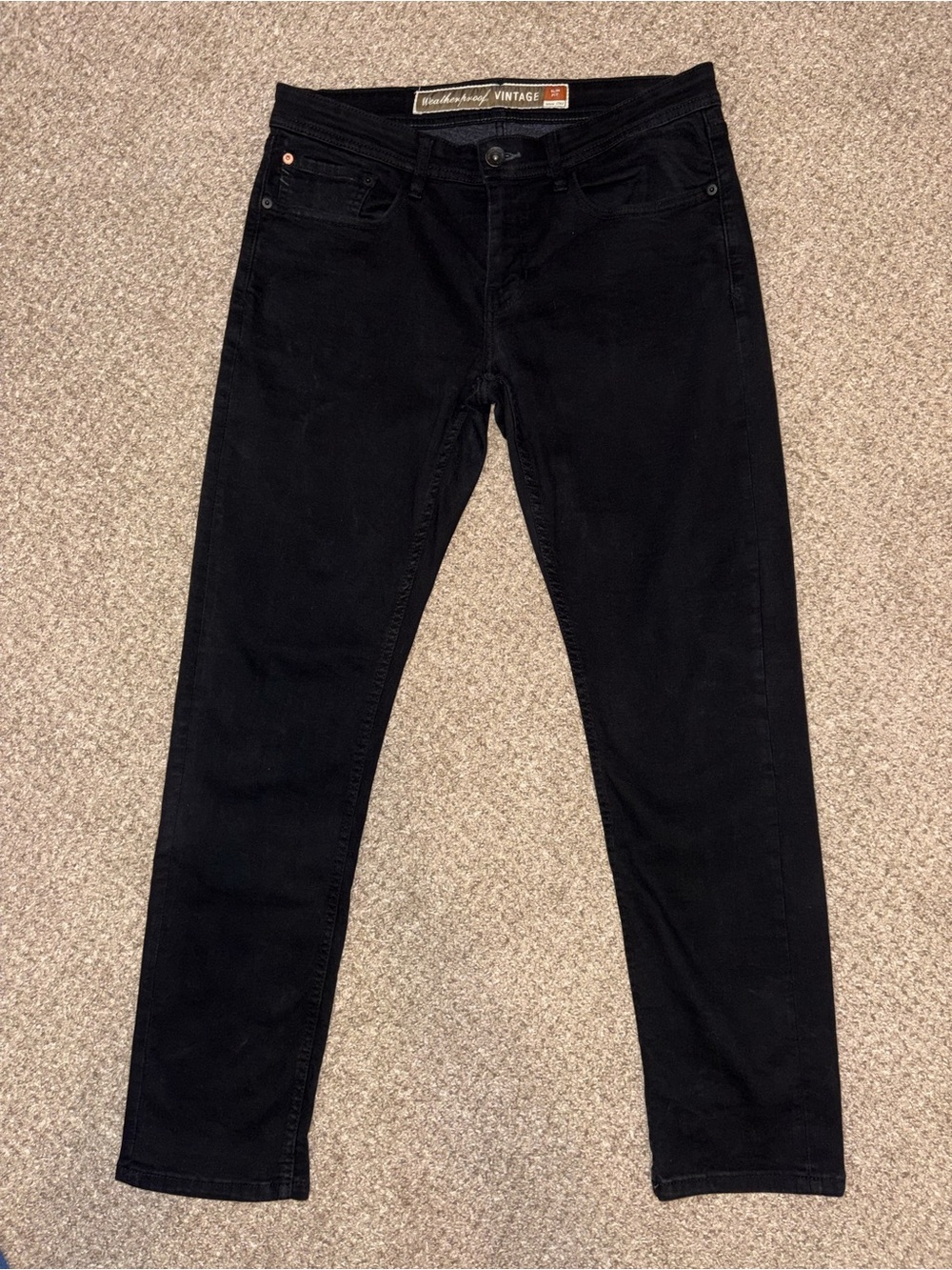 Weatherproof Men’s Slim Straight Jeans in Black
